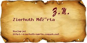 Zierhuth Márta névjegykártya