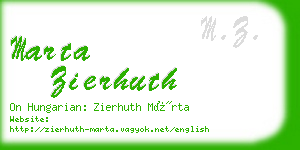 marta zierhuth business card